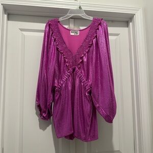 BUCKETLIST Women's Fuchsia Shimmer Romper